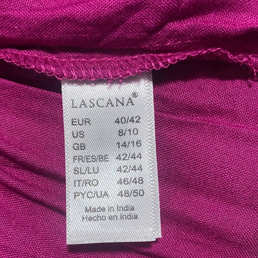 Lascana Chic Fuchsia Swim Cover-Up Size 8/10 100% viscose 100% Cotton - Picture 8 of 15